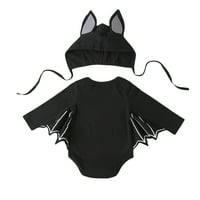 Maxcozy Baby Boy Girl Batwing Romper Ear Head Outfits Set Halloween CoustUme odjeća 0-24m