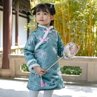 TODDLER Baby Girls Haljina dječje djevojke s dugim rukavima novogodišnja cvjetna prekrivana Cheongsam