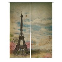 Eiffelov toranj i ruže japanski parne za zavjese zavjese zavjese zavjese za zavjese