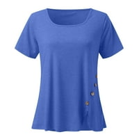 Ženska majica od pune boje Slim Fit pletena bluza plus veličina lagana majica okruglih vrata s dugim