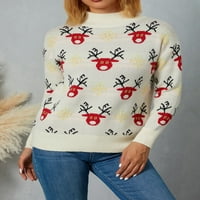 Džemper izruganja za žene za žene prevelizirani lagani pulover dugih rukava labav ugodna casual pletena