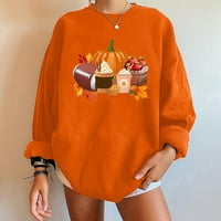 Pad duksela ženske zahvalnosti pulover vrhovi slatki gnomi bundeve tiskane majice s dugim rukavima,
