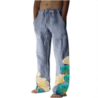 Ležerne muške hlače za muške noge ispisane čipke Lesuire Hlače nacrtačke pantalone Radne hlače Joggers za muškarce Plavo klirens