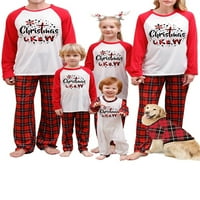 Božićna porodica koja odgovara Pajamas set, s dugim rukavima pisma za ispis majica sa plaženim hlačama salona za spavanje