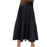 Lilgiuy ženske midrine pletene suknje za suknje ženskih podudaranja, crnih, zimskih moda