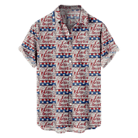 4. jula muška havajska majica USA Nacionalna zastava T majice Grafička majica Ovratnik odjeća 3D Print Vanjski casual kratki rukav Print Vintage Modni dizajner