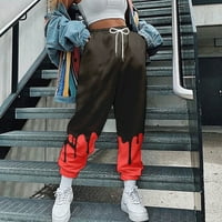 Ležerne pantalone za žene znojni lounge baggy pamučni joggeri Visoka struka Žaoska odjeća sa džepovima hlače