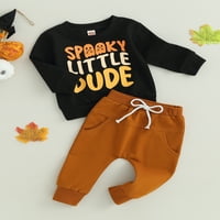Arvbitana novorođenčad dječaci Halloween Outfits dugih rukava s dugim duksevima, pantalone elastične