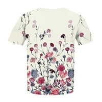 Žene plus veličine vrhovi cvjetno učvrsne bluze s kratkim rukavima Ljetne ženske majice 3xl