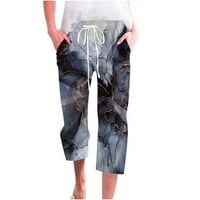 Žene Capri pantalone casual obrezirane hlače izvlačenja elastičnih struka Ljetne udobne vrećaste pantalone