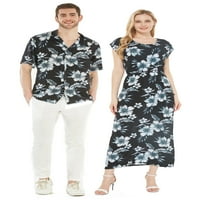 Par koji odgovara Havajskim majicama Luau Maxi haljina maxi haljina u hibiskusu plavu