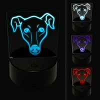 Greyhound pseće glave LED noćni svjetlo 3D iluzijska stolna noćna stoma