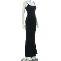 Lastesso Bodycon Maxi haljine za žene Ljetne cipele s kamencem CAMI Slim Dug haljina s punom plažom