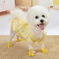 Malene sandale za pse, prozračne mreže dodatne male male štene cipele za ljeto, ružičaste, žute, žute,