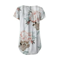 Košulje za ljetni ležerni cvijet s kratkim rukavima s kratkim rukavima s labavim kratkim rukavima, a-line