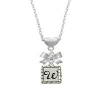Delight nakit silvertone šljunčana granična inicijalna - w srebrna tonska ogrlica od luka