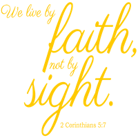 Korinćani 5: - Živimo po vjeri ne vidom. Naljepnica za vinilnu naljepnicu - srednja - mat crna