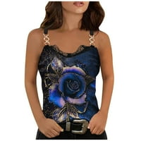 Ženski lanac prsluk Ljeto labavi Ležerni leptir Grafikon majica jedinstvena v izrez Bluza Jedan ramena