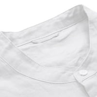 Strungten muške vrećastog pamučnog posteljina od pune tri četvrtine rukave džepne štanke majice za muškarce za muškarce