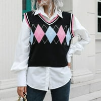 Dukseri za žene Trendy Moderna fit jakna Pulover V-izrez Fall džemper ružičasti l