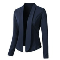 Meichang ženski bluže i jakne za odijevanje Dressy dugi rukav blistavi elegantni otvoreni prednji rever