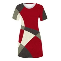 Ljetne haljine za ženske kratke rukav ispisuju markura uzorka Okrugla vrata Midi fit i flare Y2K moda