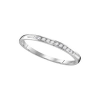 Čvrsta 10k bijelo zlato okruglo Diamond Enferenj Angažovanje venčanica Bridal Band Ring Ct. - Veličina
