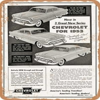 Metalni znak - Chevy Three Great series Vintage ad - Vintage Rusty Look