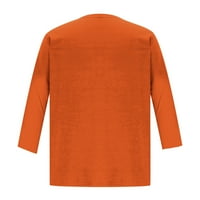 Pletni džemper, ženski rukav dugi rukav modni casual udobne džepove Čvrsta boja kardigan top bluza narandžasta