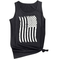 Ženske tenkove modne majice bez rukava bez rukava Ležerna ljetna grafička tee američka zastava 4. jula