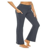 Joga gamaše za žene visoke struk joge hlače Tummmy Control Ravne hlače ravne hlače za noge rastezanje