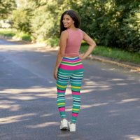 Striped uzorak - Spande gamaše meke šarene udobne joge hlače