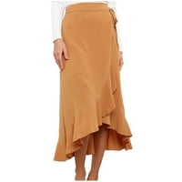 LHKED ženske suknje i haljine Ženska casual moda jednodijelna čipkasta suknja Nepravilna kuka na čvrstoj