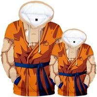 Zmaj Ball One Novelty Funny 3D runov pulover Hoodie Pamuk-Blend Kawaii duksevi vlage Wicking Women za