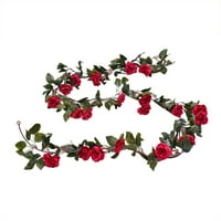 Božićni ukrasi cvijet Garland Rose Vine umjetno cvijeće Viseće ruža Ivy Viseća košarica Jesen ukrasi