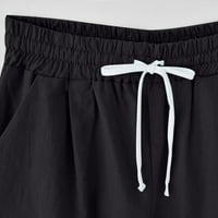 Pantalone za žene trendi ljetni vijski pamučni struk plus veličine kratkih kratkih rukava za plažu na