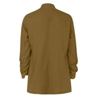 HUNPTA WOGE modne čvrste boje otvorene prednje duge elastične rukave odijelo labave bluže na gornjem