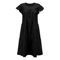 Ljetna haljina Plava haljina haljina od gaze za žene casual crna haljina cvjetna V-izrez mrežica mreža