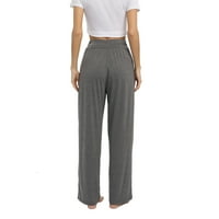 Baywell ženski visoki struk ravno noga joga hlače široka noga casual labavi lounge pidžama hlače pantalone za crtanje ugodnih trkača, s-2xl