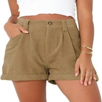 Luxplum dame Mini pantske stručne kratke hlače Barmuda kratke vruće hlače vrećice dno lounge khaki l