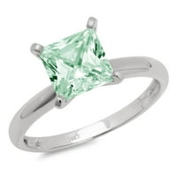 CT briljantna princeza Clear Simulirani dijamant 18k bijeli zlatni pasijans prsten sz 10
