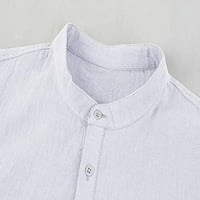 Muške Henley majice posteljine pamučne majice Dugme u kaznene majice kratkih rukava