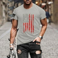 Muške majice Dan neovisnosti Zastava Odštampani kratki rukav O-izrez Tors Ljetni modni casual labav