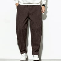 Muške modne casual čiste boje velike veličine Corduroy hlače pantalone