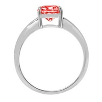 1.5ct jastuk rezan crveni simulirani dijamant 18k bijeli zlatni godišnjički zaručnički prsten veličine