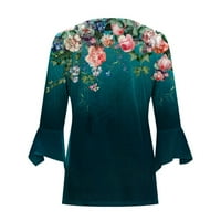 SHOMPORT Ženski cvjetni print rukav otvoren prednji kardigan labav pokrov povremene bluze