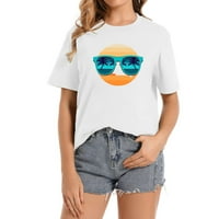 Sunčane naočale crtane ljetne ženske grafičke majice - jedinstveni dizajn, udoban fit