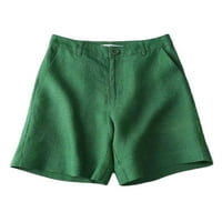 Ženske kratke hlače široka noga kratka pantnica čvrsta boja Mini pantalone Boho dno ljeto zeleno xl
