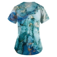 Ženske ljetne casual majice kratki rukav Vneck vrhovi elastične udobne osnovne bluze plave s