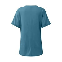 Žene Ljeto Tunic vrhovi modne majice prema dolje ženska majica kratkih rukava V-izrez bluze l